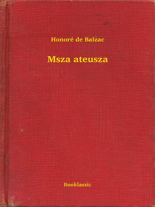 Title details for Msza ateusza by Honoré de Balzac - Available